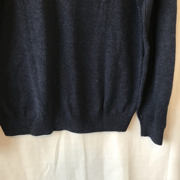 Van Heusen 1/4 Zip Knit Sweater Men’s Size Large Blue Mock Neck - Picture 12 of 14